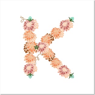 Letter K Floral Posters and Art